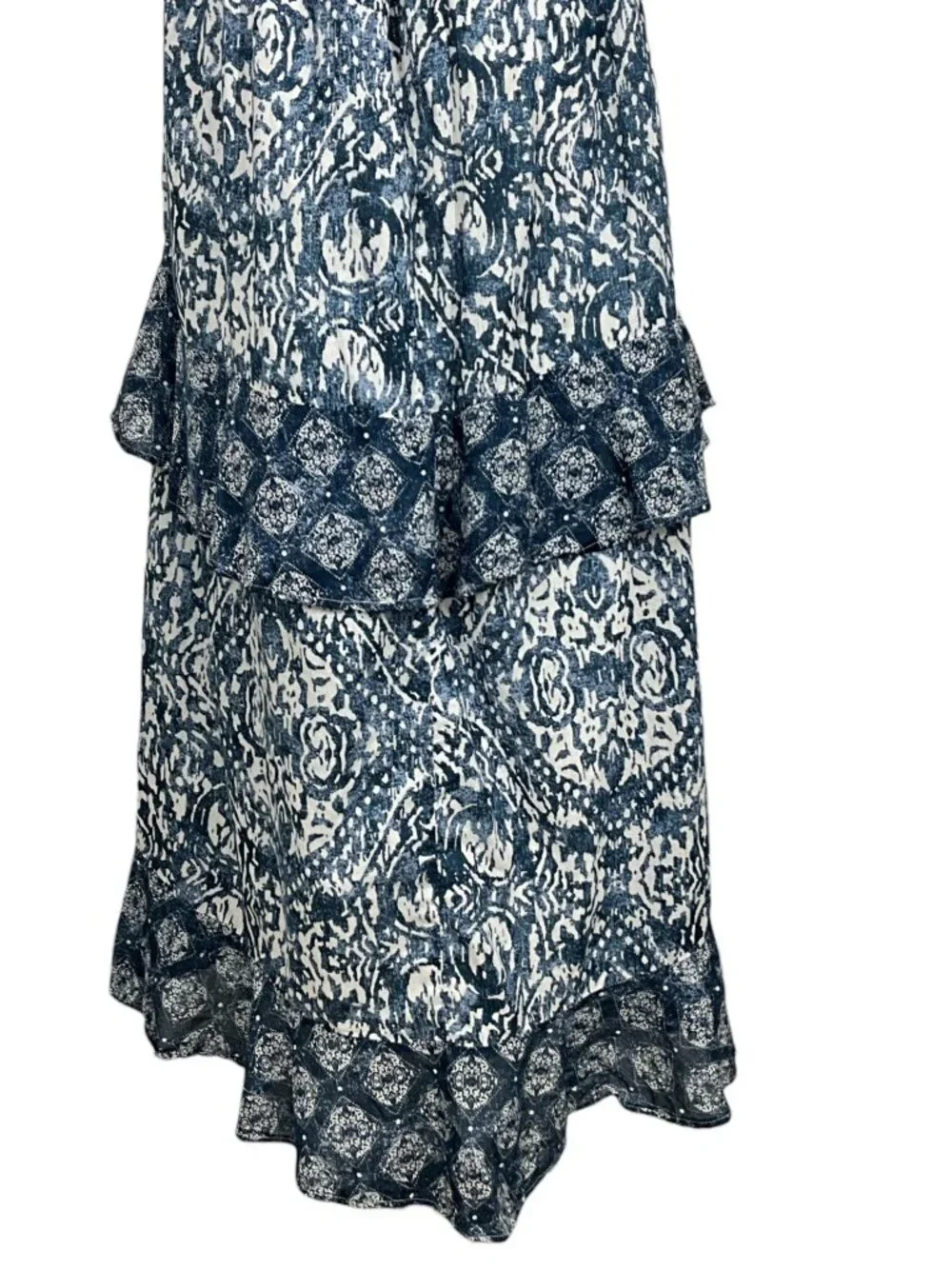 Abercrombie & Fitch Tiered Maxi Dress S Blue Ruffle Sleeveless Summer